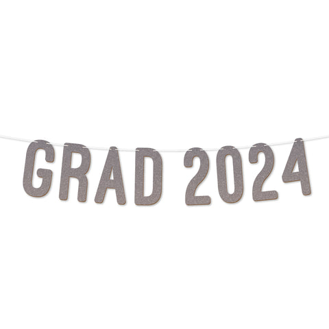 Grad 2024 Graduation Banner By KreateSquare 900 GSM Glitter Banner for University & College Grad Parties Graduation Celebration Decoration