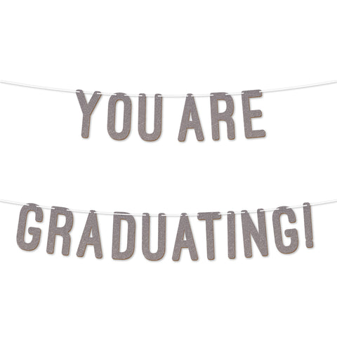 You Are Graduating! Graduation Banner By KreateSquare 900 GSM Glitter Banner for University & College Grad Parties Graduation Celebration Decoration