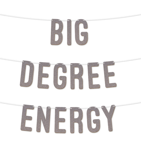 Big Degree Energy Graduation Banner By KreateSquare 900 GSM Glitter Banner for University & College Grad Parties Graduation Celebration Decoration