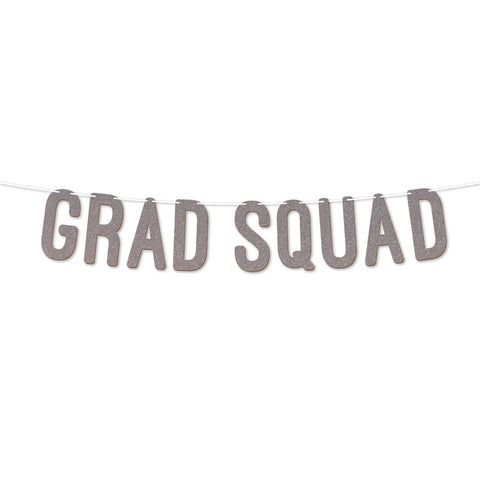 Grad Squad Graduation Banner By KreateSquare 900 GSM Glitter Banner for University & College Grad Parties Graduation Celebration Decoration