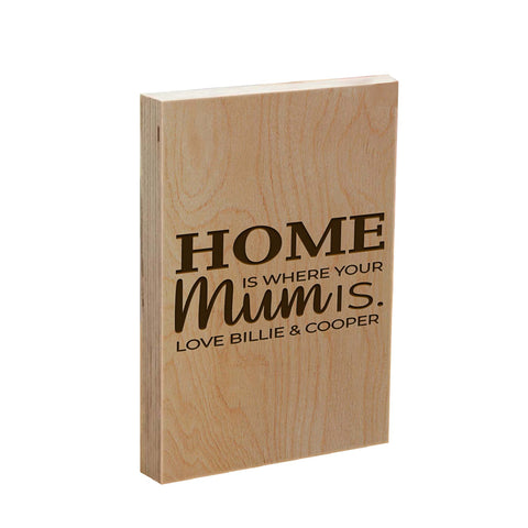 Personalised Wooden Frame Block By KreateSquare Oak Wood Finish Engrave Ideal for Mother's Day Birthday Gift