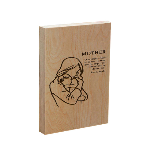 Personalised Wooden Frame Block By KreateSquare Oak Wood Finish Engrave for Best Mum Ideal Mother's Day Birthday Gift