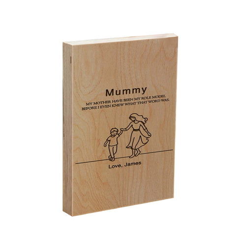 Custom Wooden Frame Block By KreateSquare Oak Wood Finish Engrave for Grandma Mother's Day Birthday Gift Perfect Study Decoration